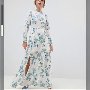 PETITE White Floral Print Maxi Dress